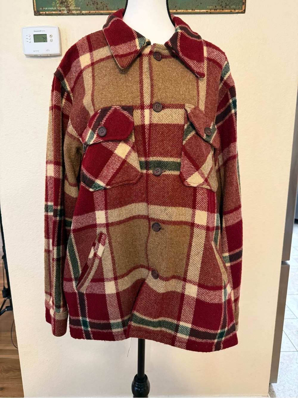 Vintage Woolrich LIKE USA  Red Buffalo Check Lumberjack Wool Hunting Shirt XL?